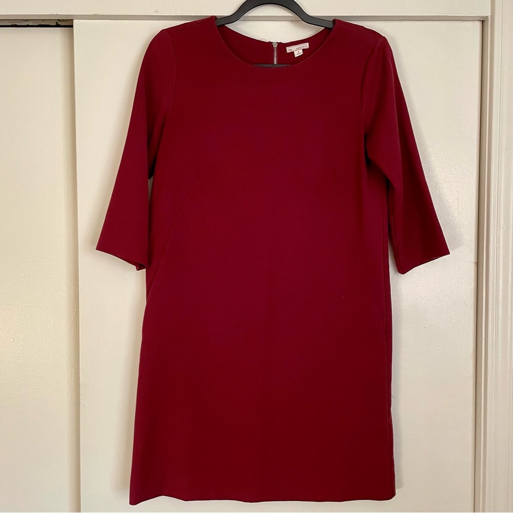 Quarter Sleeve Burgundy Dress